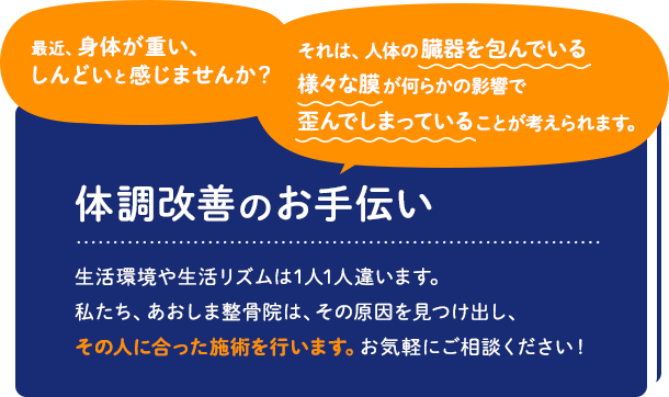 体調改善のお手伝い